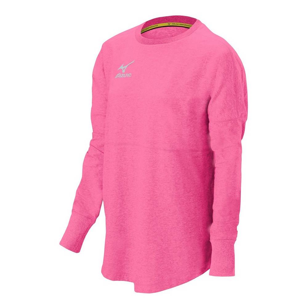 Womens Mizuno Hitter’s Pullover Red Pink Philippines (SFPWZK654)